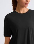 Women's Loose Fit Short Sleeve Workout Top - Black