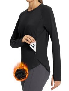 BALEAF Women's Fleece Lined Thermal Workout Top