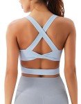 Comfortable Criss-Cross Sports Bra for Women - Light Blue