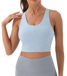 Comfortable Criss-Cross Sports Bra for Women - Light Blue
