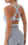 Comfortable Criss-Cross Sports Bra for Women - Light Blue