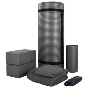 BalanceFrom 7-Piece Yoga Essentials Set - Gray