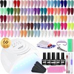 60 PCS Gel Nail Polish Kit with UV Light