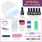 60 PCS Gel Nail Polish Kit with UV Light