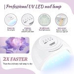 60 PCS Gel Nail Polish Kit with UV Light