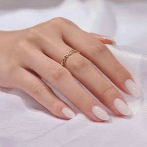 White Almond Press On Nails - Reusable Set