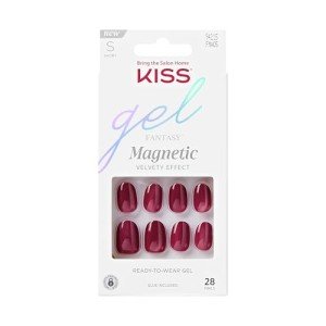 KISS Gel Fantasy Press-On Nails, Red Oval Set
