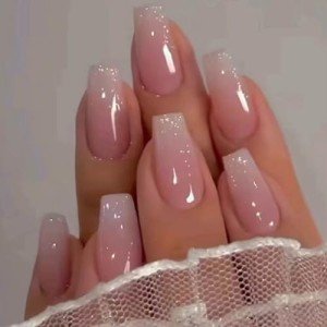 Bling Coffin Press On Nails - 24PCS Pink