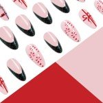 Holiday Press-On Nails with Glitter & Candy Canes