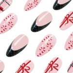 Holiday Press-On Nails with Glitter & Candy Canes