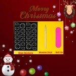Holiday Press-On Nails with Glitter & Candy Canes