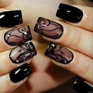 Black Press On Nails - Short Square 24 Pcs