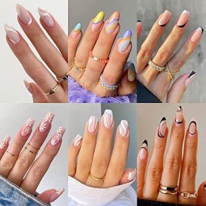 6 Pack Press-On Nails Set for Women