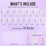 White Swan Almond Chrome Press-On Nail Set