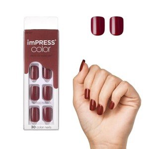 KISS imPRESS Short Brown Press On Nails Set