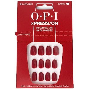 OPI Big Apple Red Press-On Short Nails