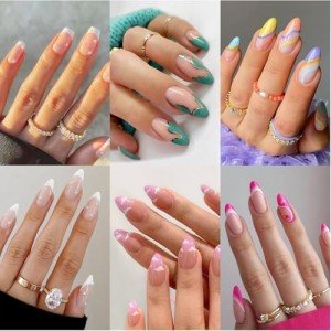 Misssix Medium Almond Press-On Nails Set – 144 Pcs