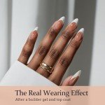 Medium Almond French Tip Press-On Nails - Brown