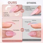 Almond Brown Gel Nail Kit with 150 Tips