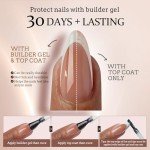 Medium Almond French Tip Press-On Nails - Brown
