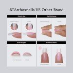 Medium Almond French Tip Press-On Nails - Brown
