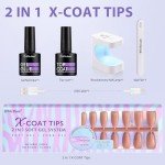 Almond Brown Gel Nail Kit with 150 Tips