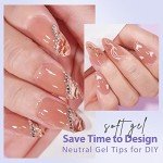 Almond Brown Gel Nail Kit with 150 Tips