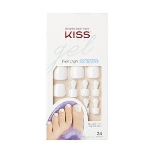 KISS Press-On Toenails: Classic White Squoval Set