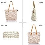 Designer Women's Tote Bag with Shoulder Strap, Beige