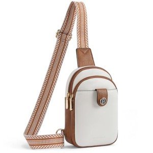 BOSTANTEN Women's Beige Leather Crossbody Bag