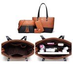 Stylish Women's Synthetic Leather Handbag Set - 4pcs