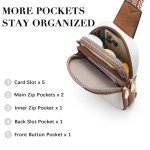 BOSTANTEN Women's Beige Leather Crossbody Bag