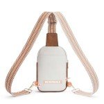 BOSTANTEN Women's Beige Leather Crossbody Bag