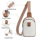 BOSTANTEN Women's Beige Leather Crossbody Bag