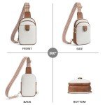 BOSTANTEN Women's Beige Leather Crossbody Bag