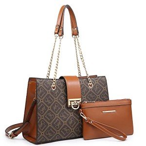 Dasein Women's Monogrammed Tote Bag with Clutch