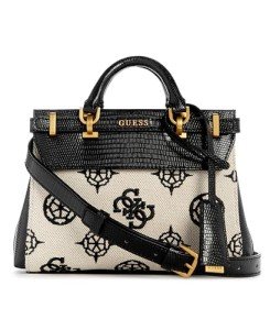 GUESS Sestri Mini Satchel in Natural and Black