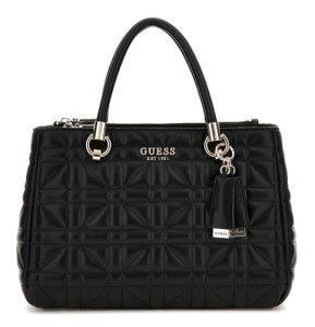 GUESS Assia High Society Black Satchel Bag