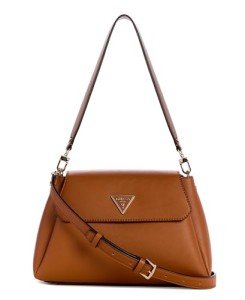 GUESS Sora Cognac Flap Shoulder Bag