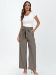 Women’s Flowy High-Waisted Palazzo Pants in Mocha