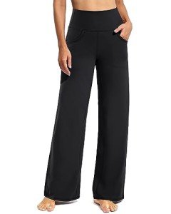 High Waist Wide Leg Yoga Pants with Pockets
