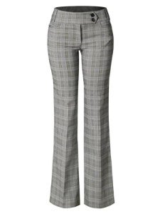 Olivia Women's Plaid Bootcut Trouser Pants - Grey/Blue