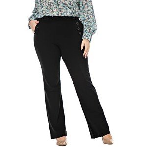 Plus Size Wrinkle-Free Stretch Dress Pants for Women