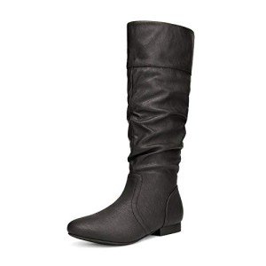 Women's Knee High Black Winter Boots, Size 8