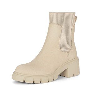 Athlefit Women's Chunky Platform Chelsea Ankle Boots