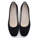 Comfortable Black Square Toe Ballet Flats for Women