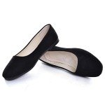 Comfortable Black Square Toe Ballet Flats for Women