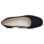 Comfortable Black Square Toe Ballet Flats for Women
