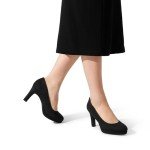 Dream Pairs Black Low Kitten Heels for Women