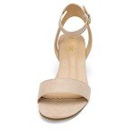 DREAM PAIRS Women’s Nude Chunky Heel Sandals
